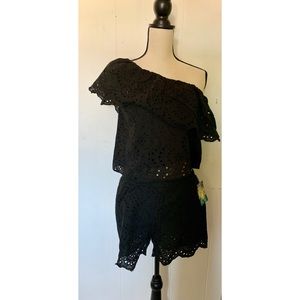 Black shirt / short set